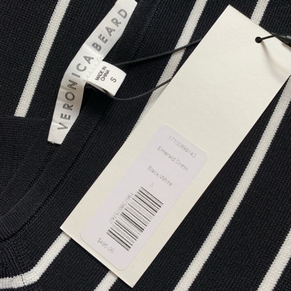 NWT $495 Veronica Beard Striped Bodycon Dress - Picture 5 of 5